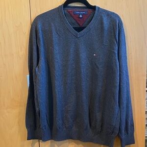 Tommy Hilfiger Men's Charcoal V-Neck Sweater